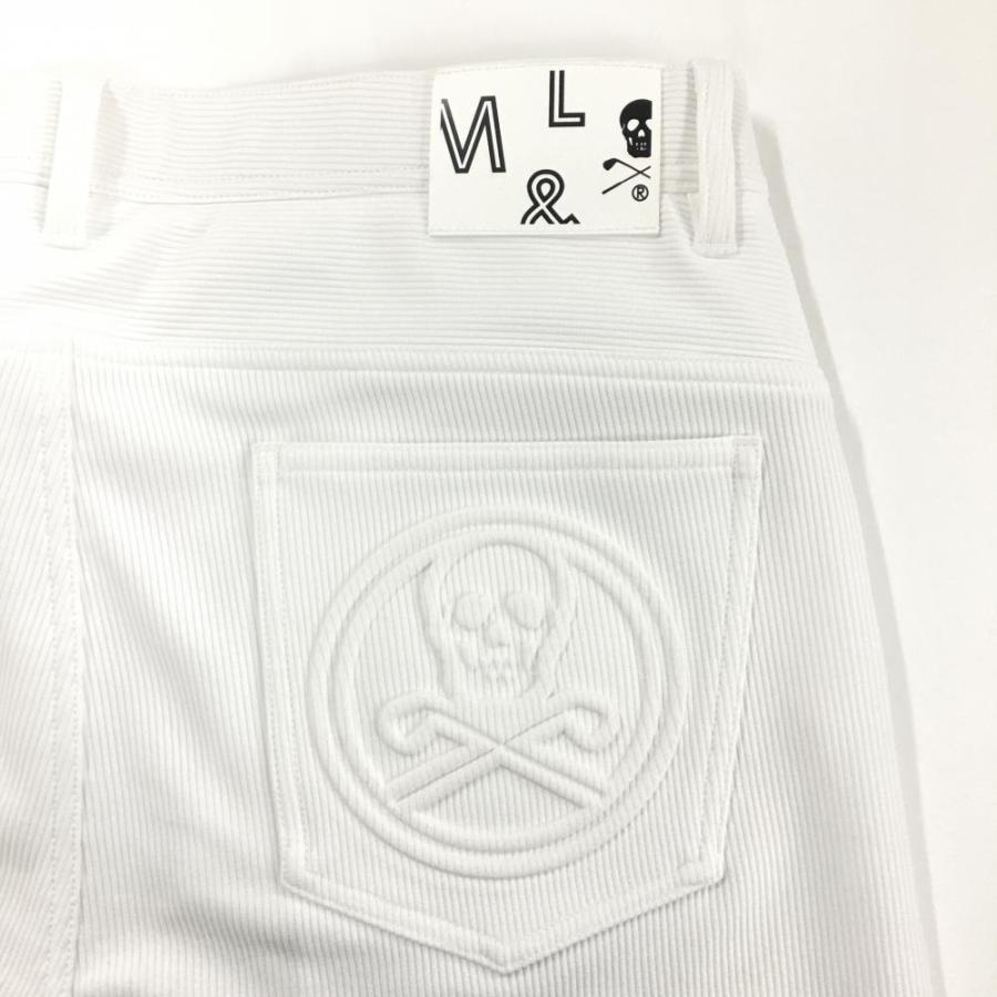 マークアンドロナ パンツ 迷彩 コーデュロイ 白 総柄 S相当 コットン