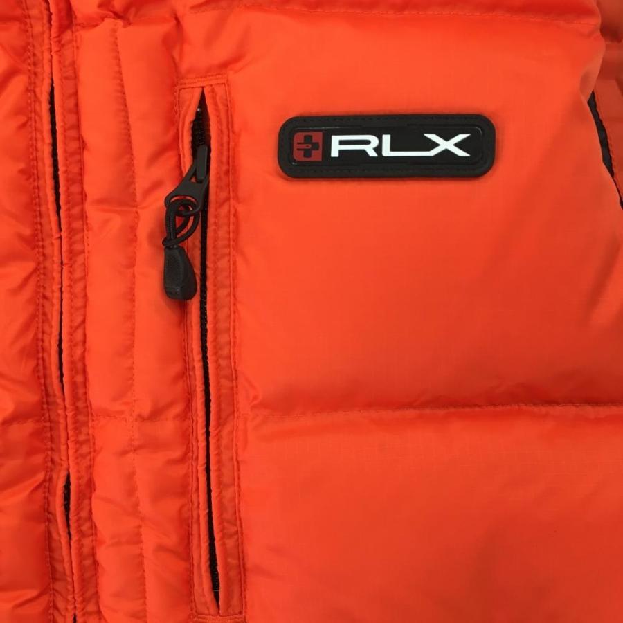 RLX 【超美品】RLXラルフローレン ダウンベスト オレンジ×黒 ロゴ