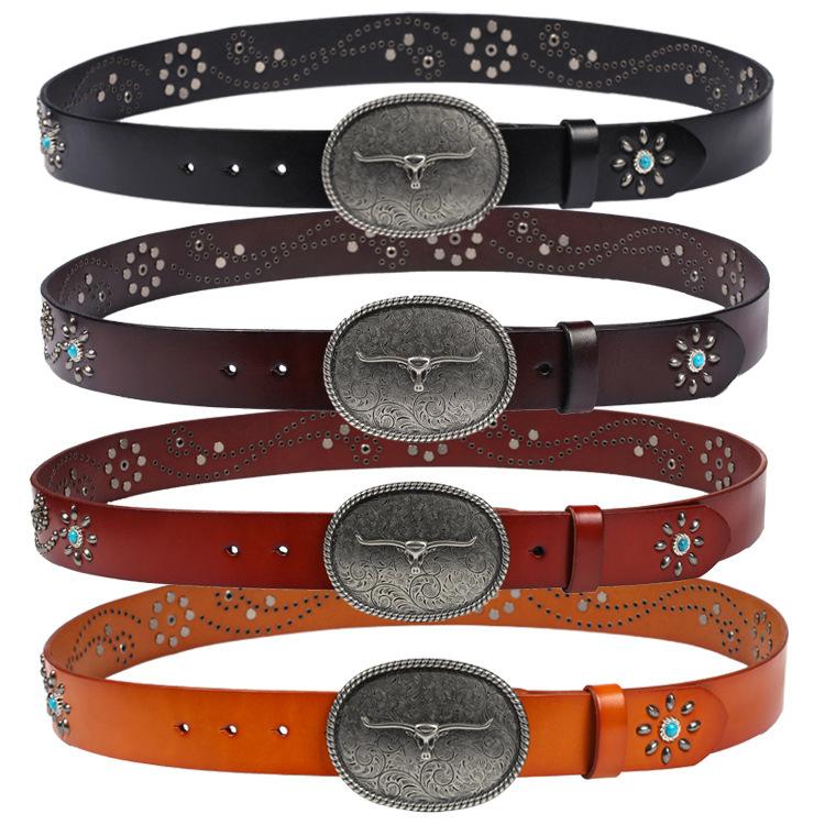 ホームアイホーム ターコイズ風スタッズ スタッズベルト カラー