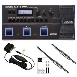 BOSS マルチエフェクター GT-1 + 純正アダプター シールド5m 教科書