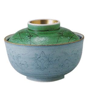 蓋つき煮物椀 緑彩金牡丹 おしゃれ 和食器 業務用 美濃焼 23b280-13