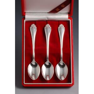 銀製カトラリー「松・竹・梅」三種類スプーンセット : 銀食器・銀製器