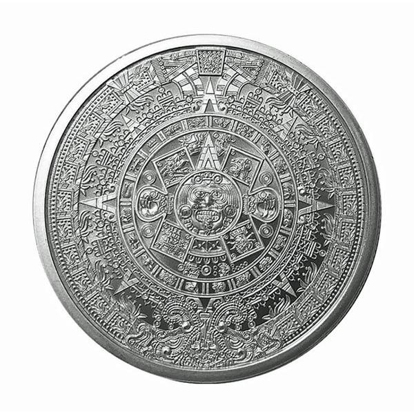 ○メキシコ アステカ・カレンダー ラウンド銀貨 シルバー 純銀1オンス