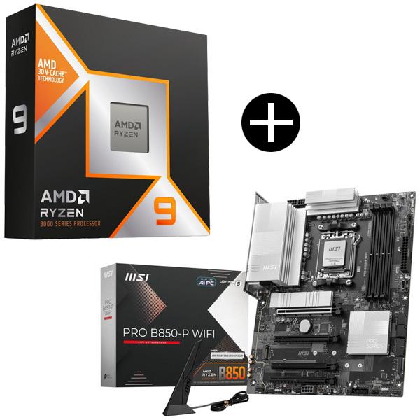 AMD Ryzen 9 9950X3D CPU + MSI PRO B850-P WIFI ATXマザーボード