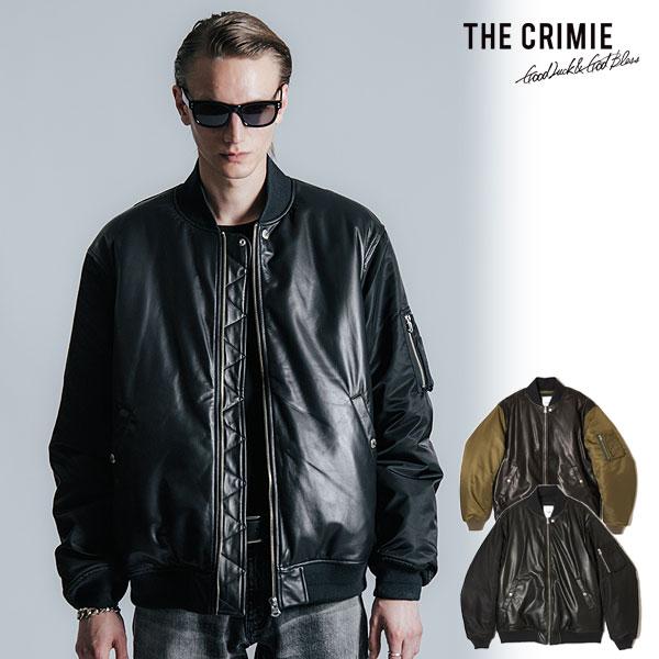 CRIMIE（クライミー） ジャケット CRIMIE NYLON SLEEVE LEATHER MA1