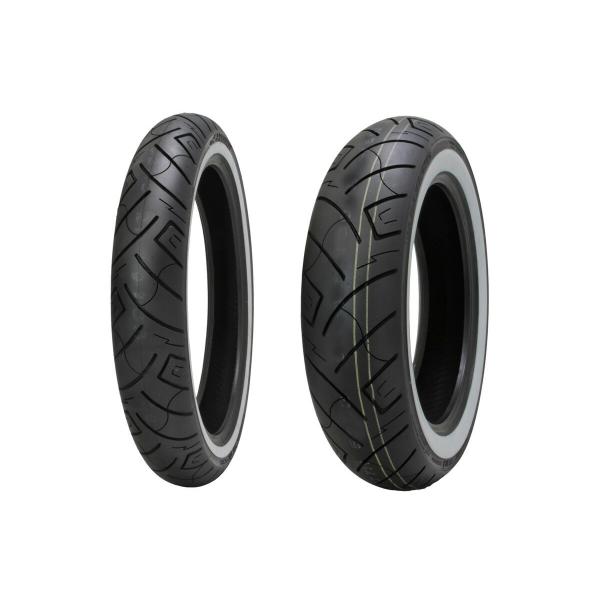SHINKO SR777 100/90-19 160/70-17 ホワイトリボンタイヤ 前後タイヤ