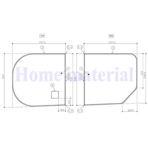 TOTO お風呂のふた 風呂ふた 2枚割りフタ HD160 ラウンドラクかる 2枚
