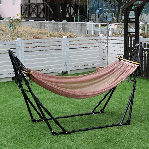 3way ハンモック 自立式 メッシュタイプ 本体色：ブラック メッシュ