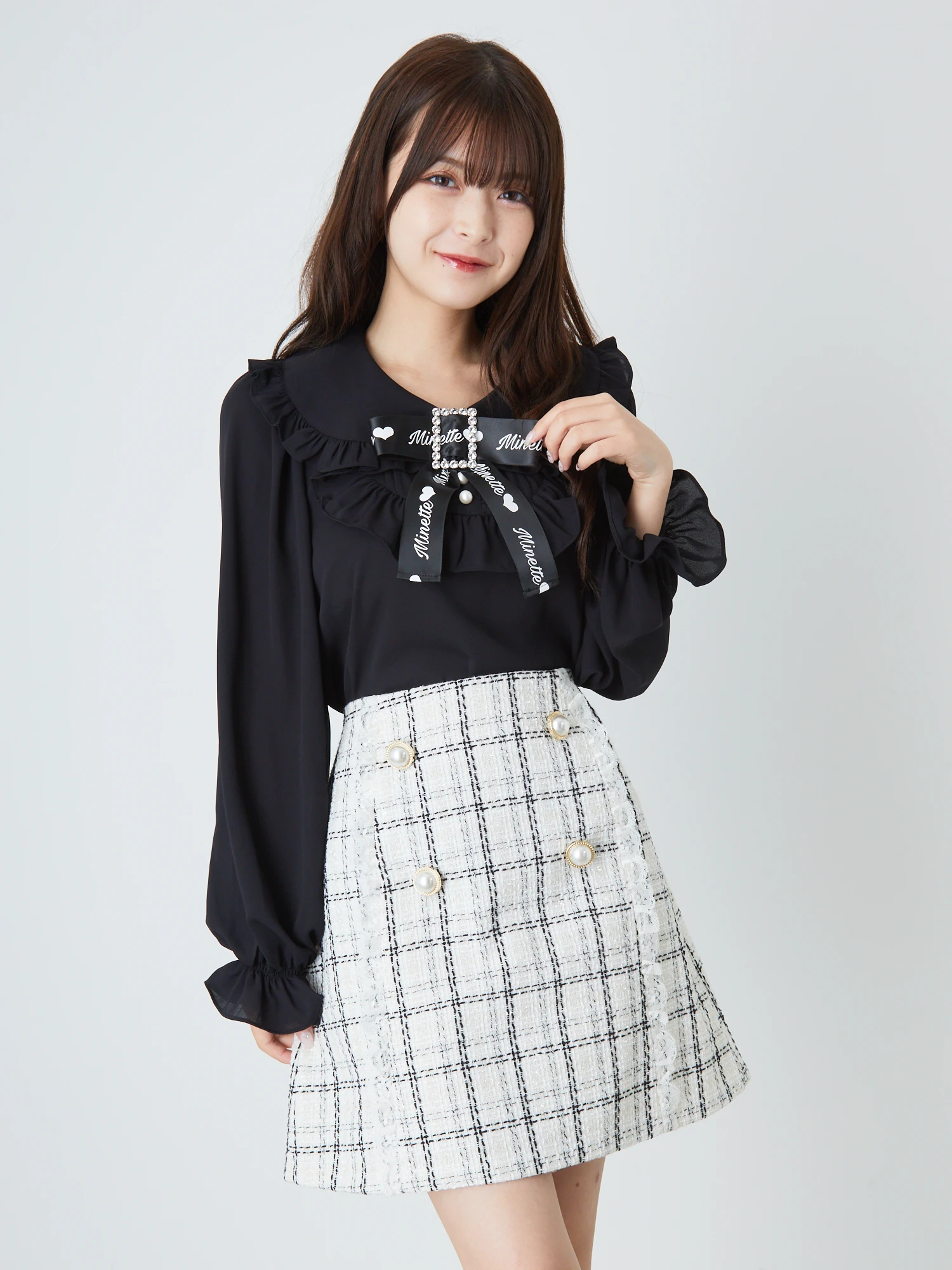 レースツイードスカート - Ank Rouge(アンクルージュ)のスカート