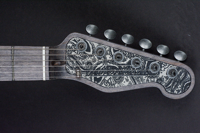 15023 Black on Cream Paisley Deluxe SteelCaster with B16 Bigsby