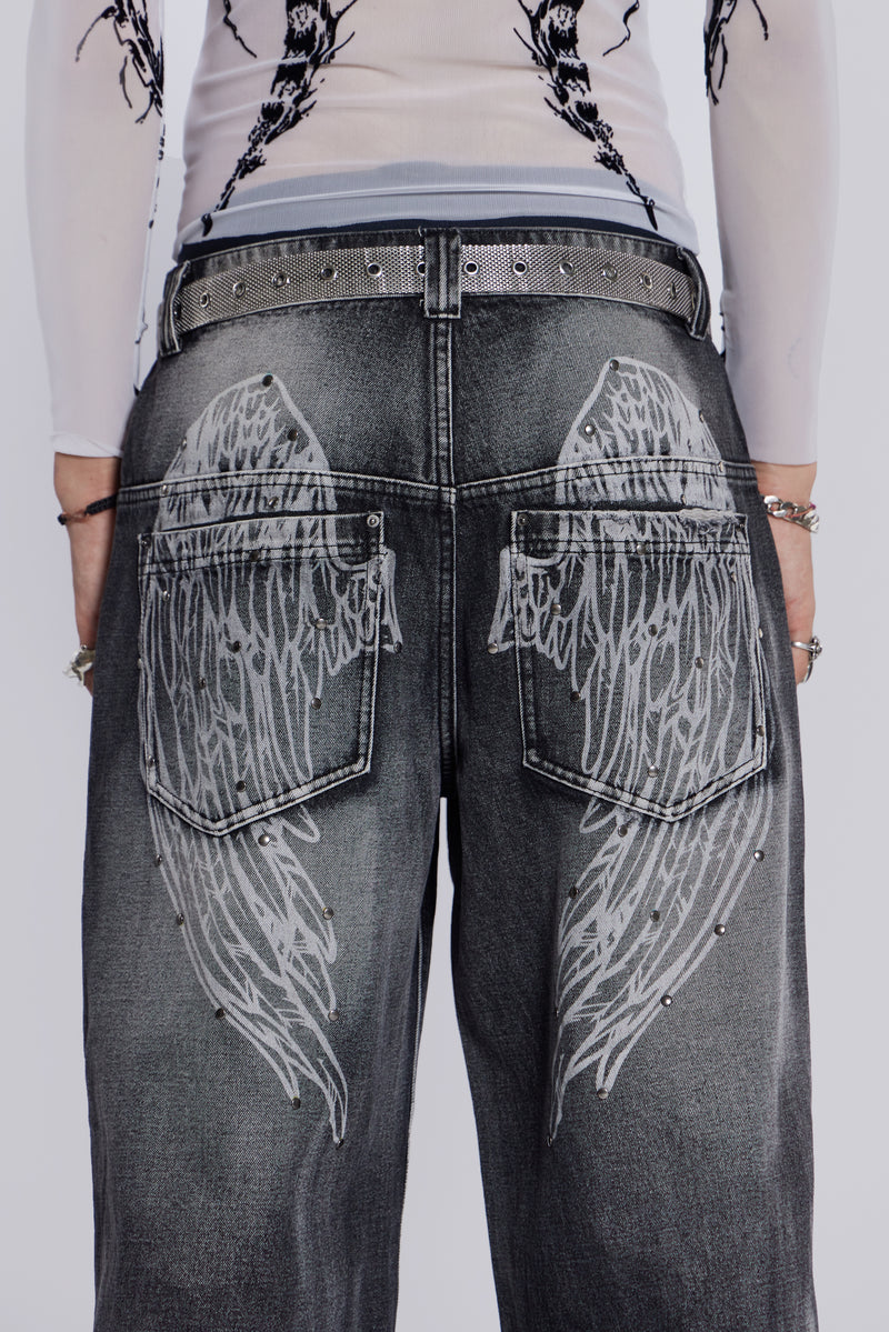 Shop Black Ethereal Colossus Jeans | Jaded London | Clothing
