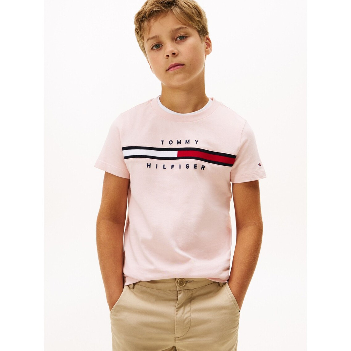 フラッグリブインサートTシャツ | トミー ヒルフィガー キッズユニ