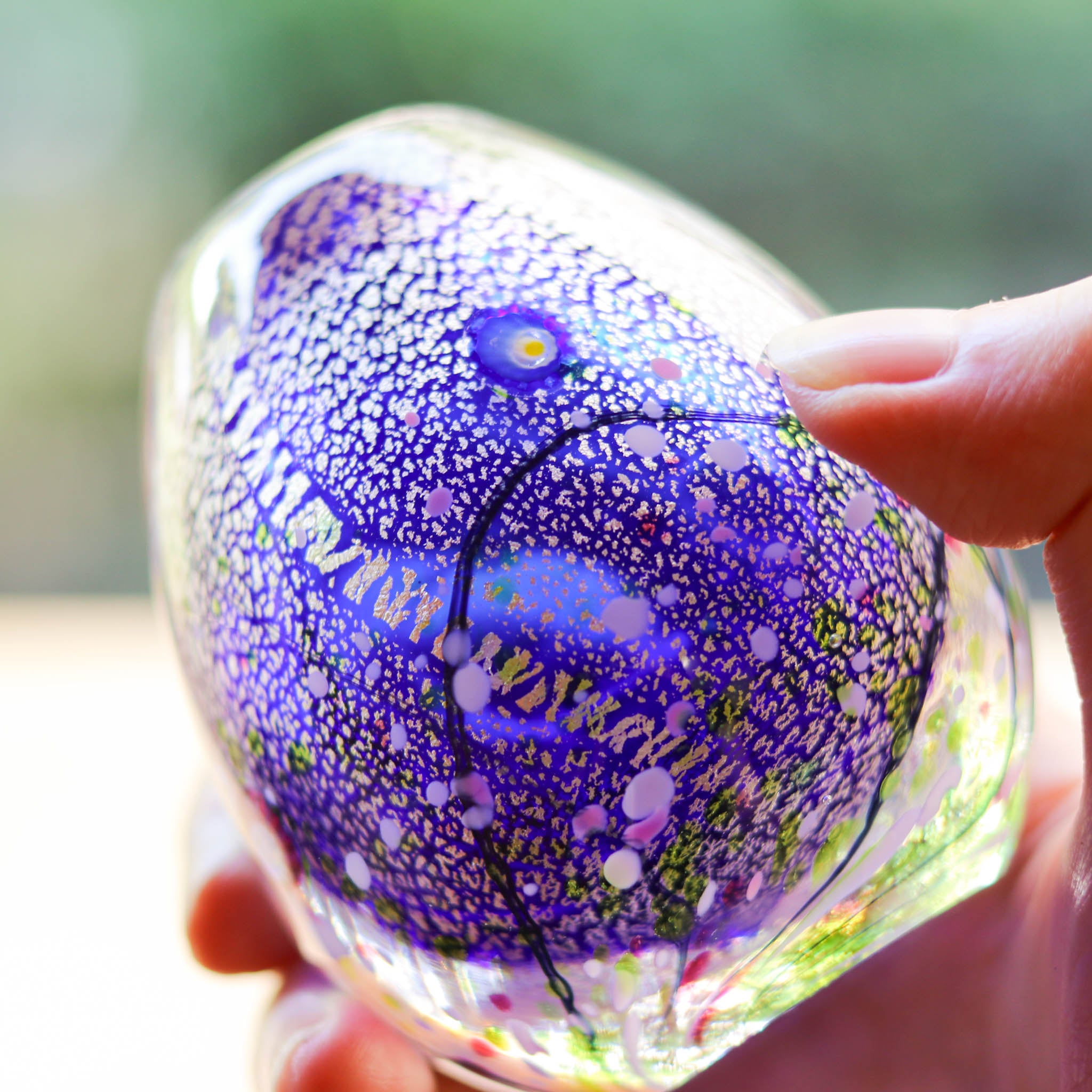 綾ガラス 一輪挿し | 光琳 爽 | コバルトブルー | グラスアート黒木