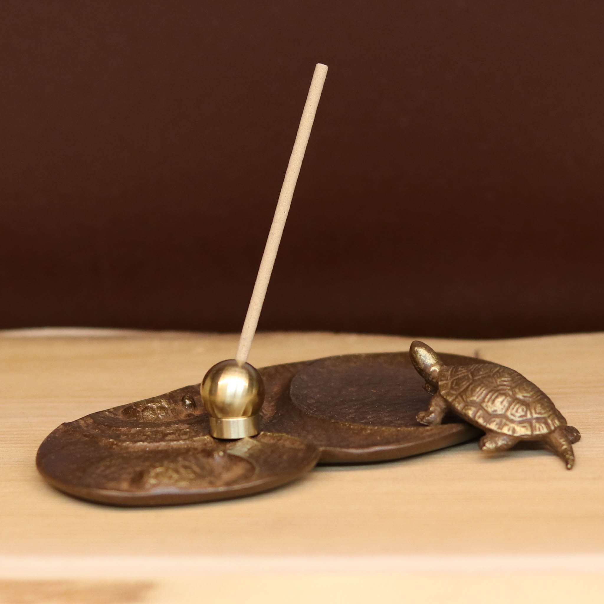 高岡銅器 香皿 | かめ 丸型香立付 桐箱入 | 金