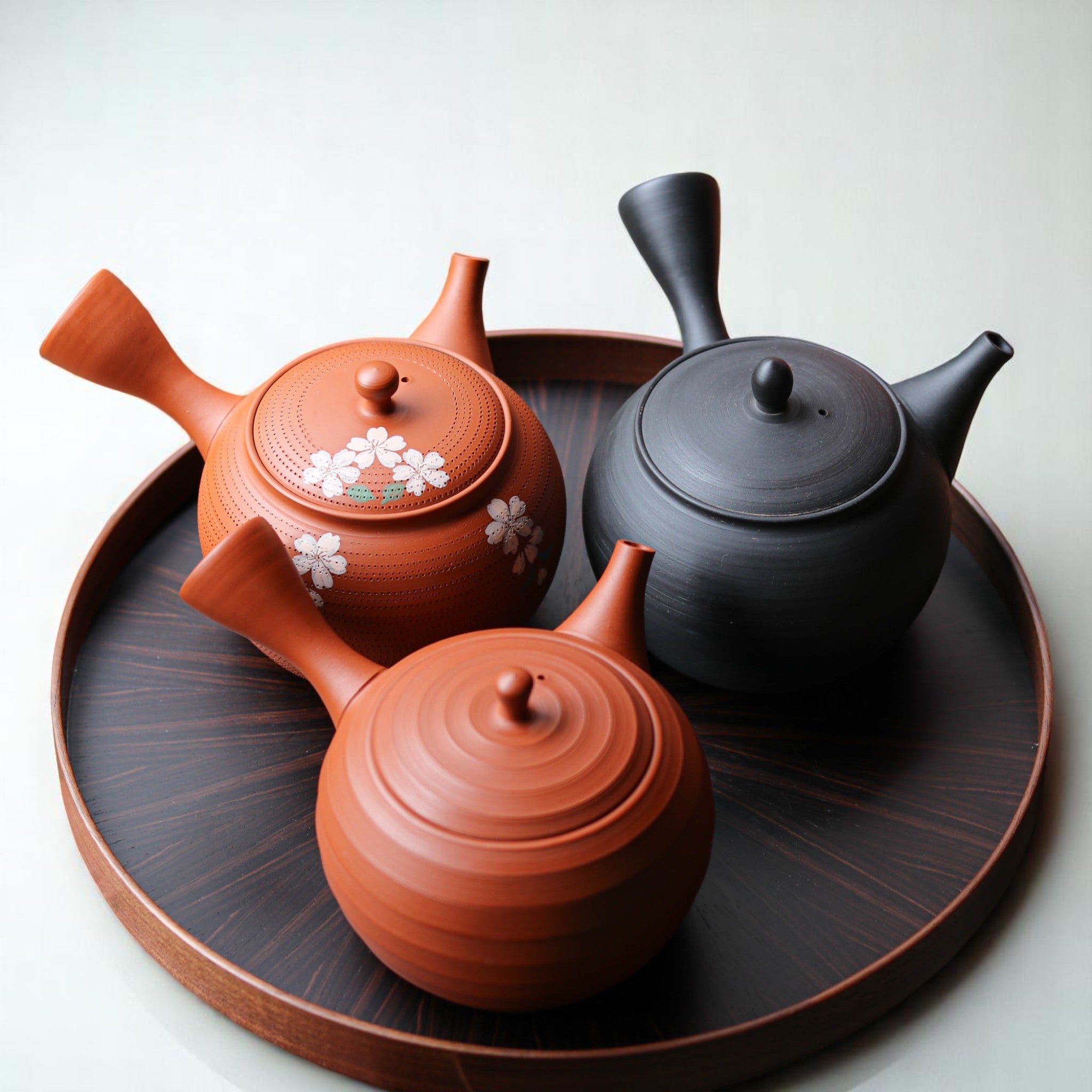 常滑焼 急須 | 丸型筋引き | 黒泥 | 玉光陶園