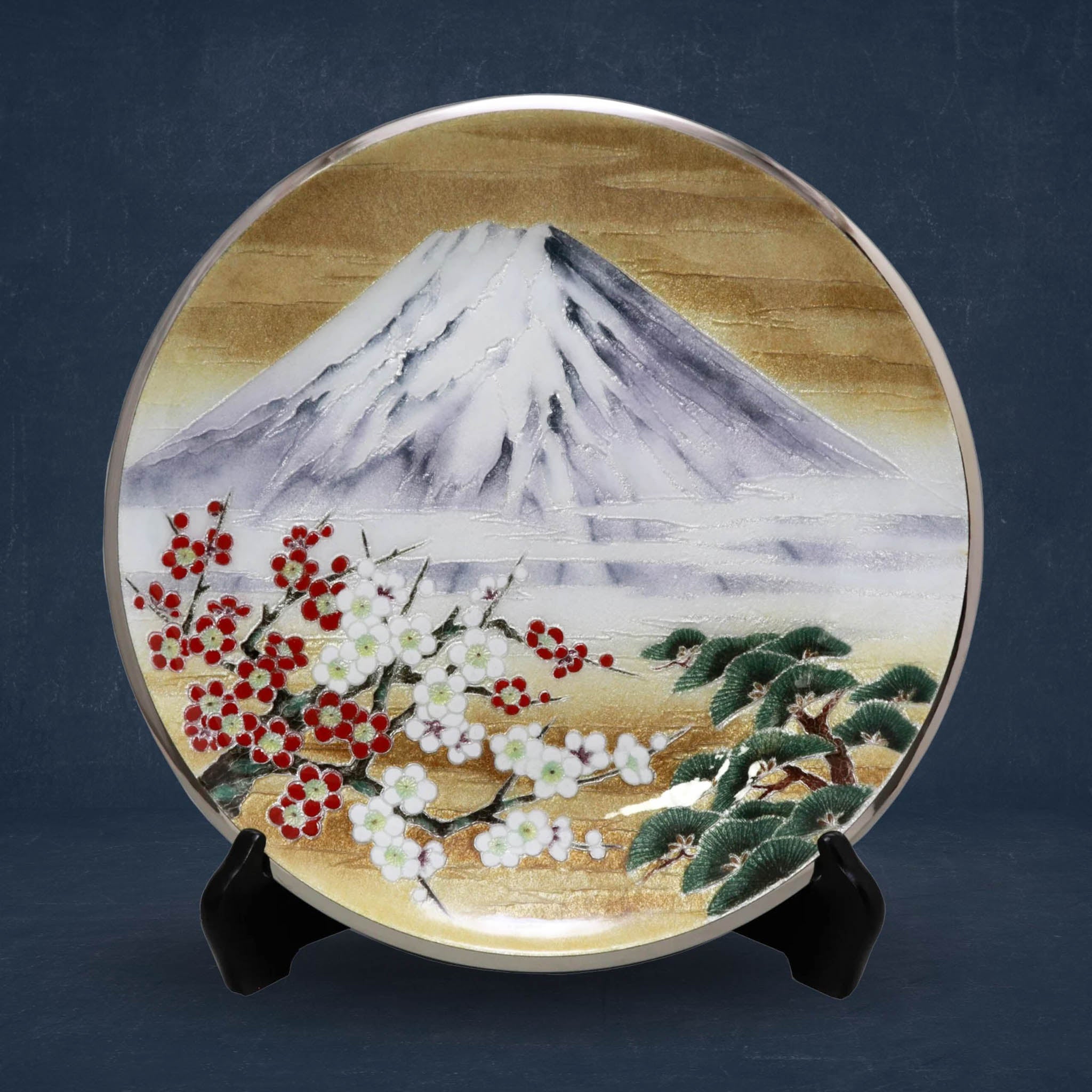 七宝焼き | 飾皿 | 丸雄大富士 36φ
