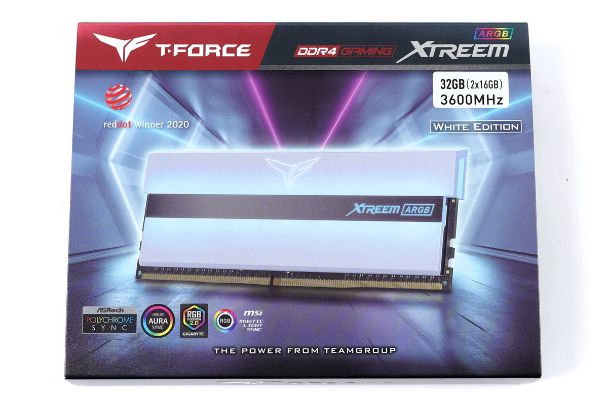 Team T-FORCE Xtreem ARGB WHITE DDR4」をレビュー。4枚組み64GB容量で