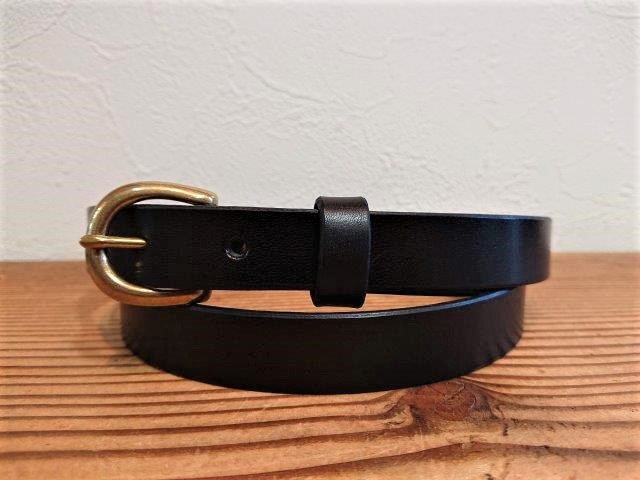 ナローベルト 栃木レザー 20mm 真鍮バックル511 剣先40cm ロングタイプ