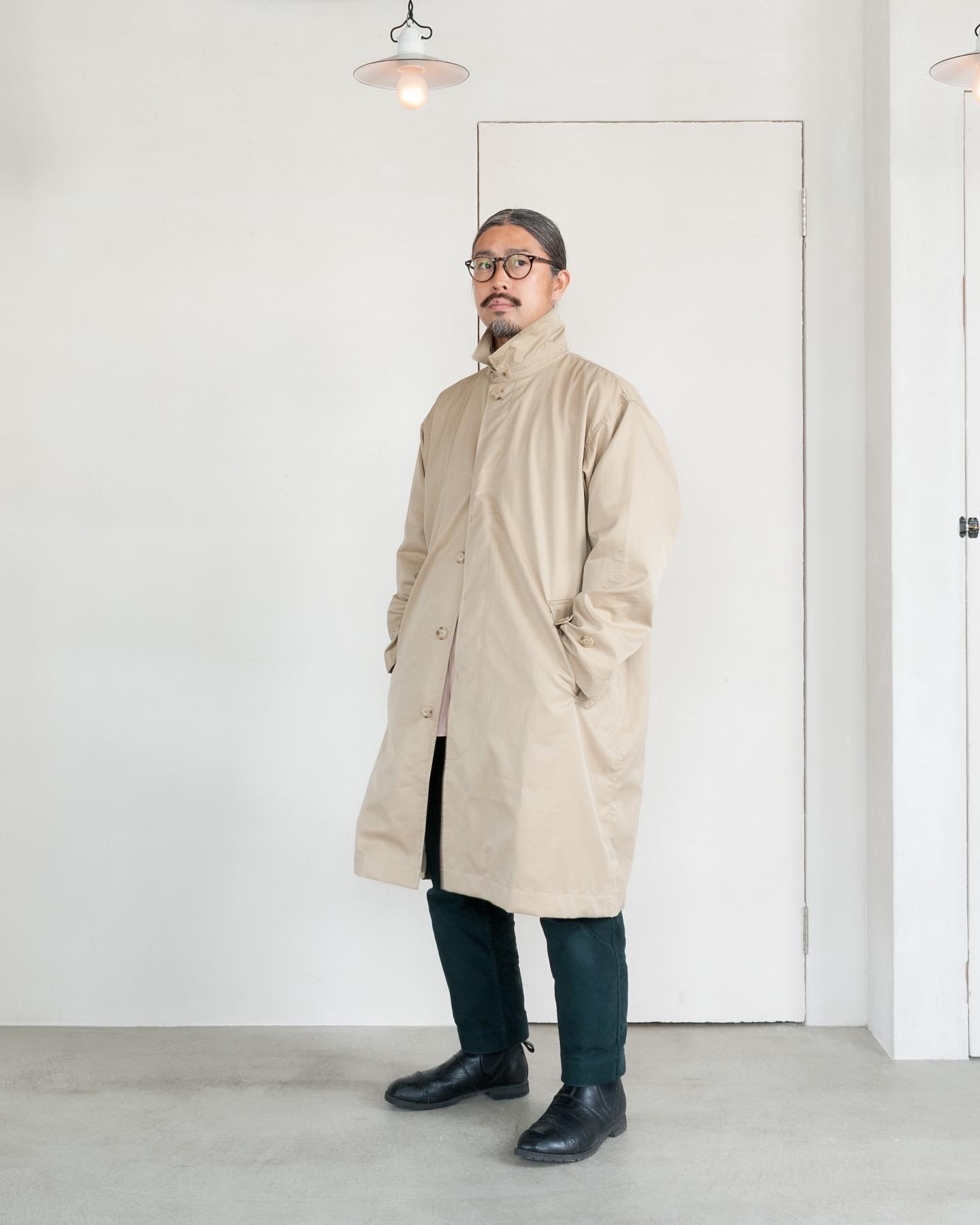 Sassafras Gardening At Night Coat Density Gabardine Beige | kado