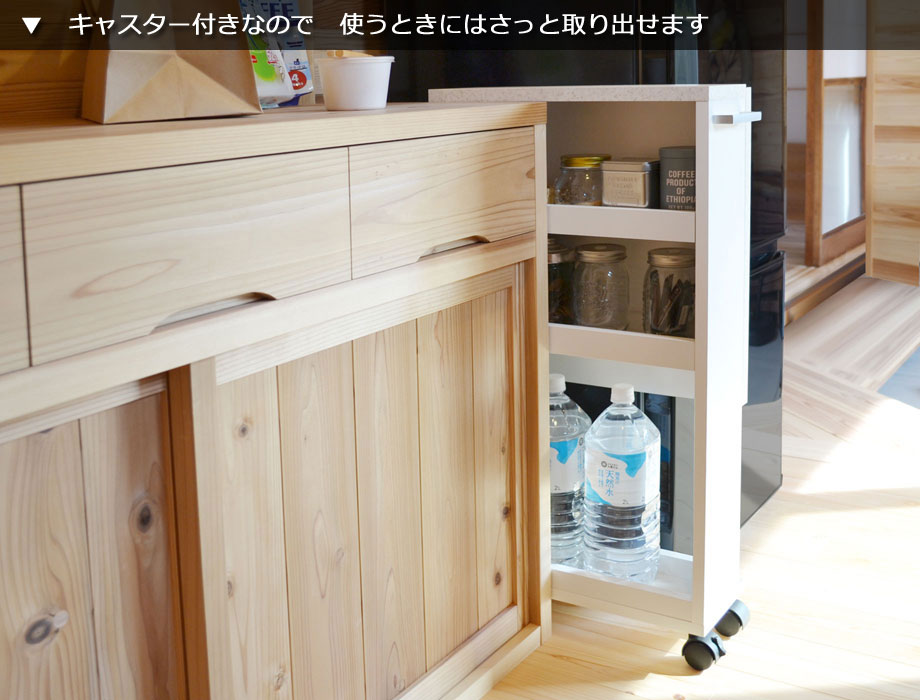 キッチン作業台 折りたたみできるキャスター付きバタフライテーブル