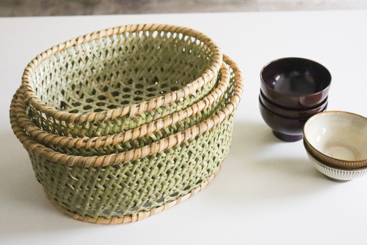 長野 根曲竹 茶碗かご (大)