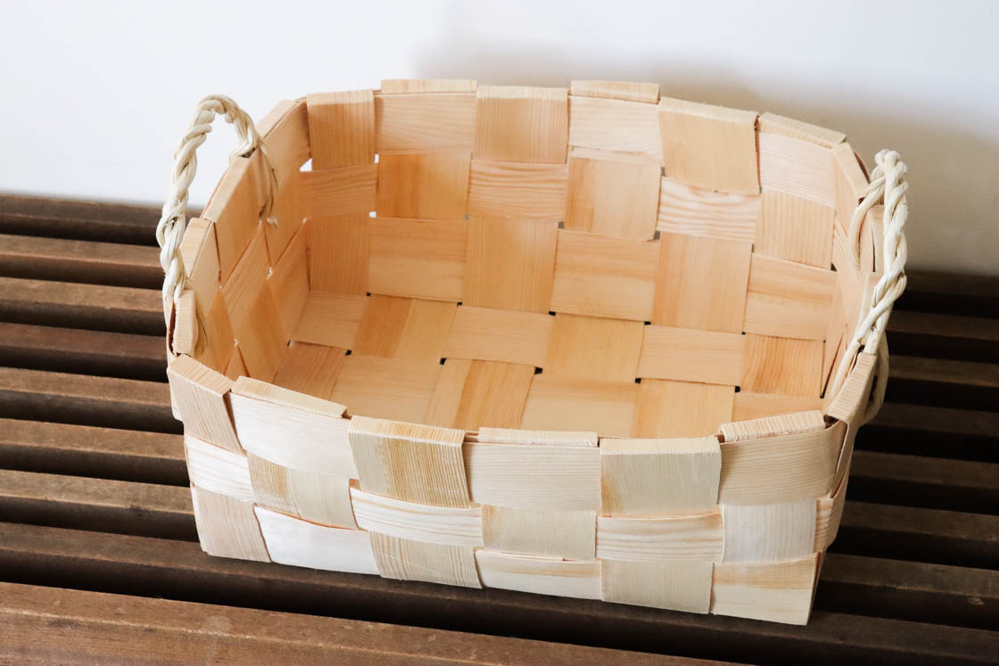 エストニア パイン 収納かご (深)