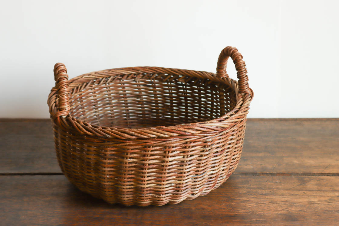 青森 あけび 両手丸かご (S)