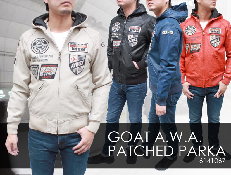 AVIREX(アヴィレックス) 山羊革（ゴート） パーカー レザージャケット