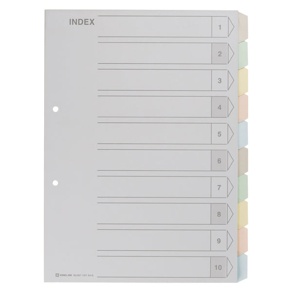 キングジム公式ストア カラーインデックス 6山・10山・12山 907-6Y 2穴
