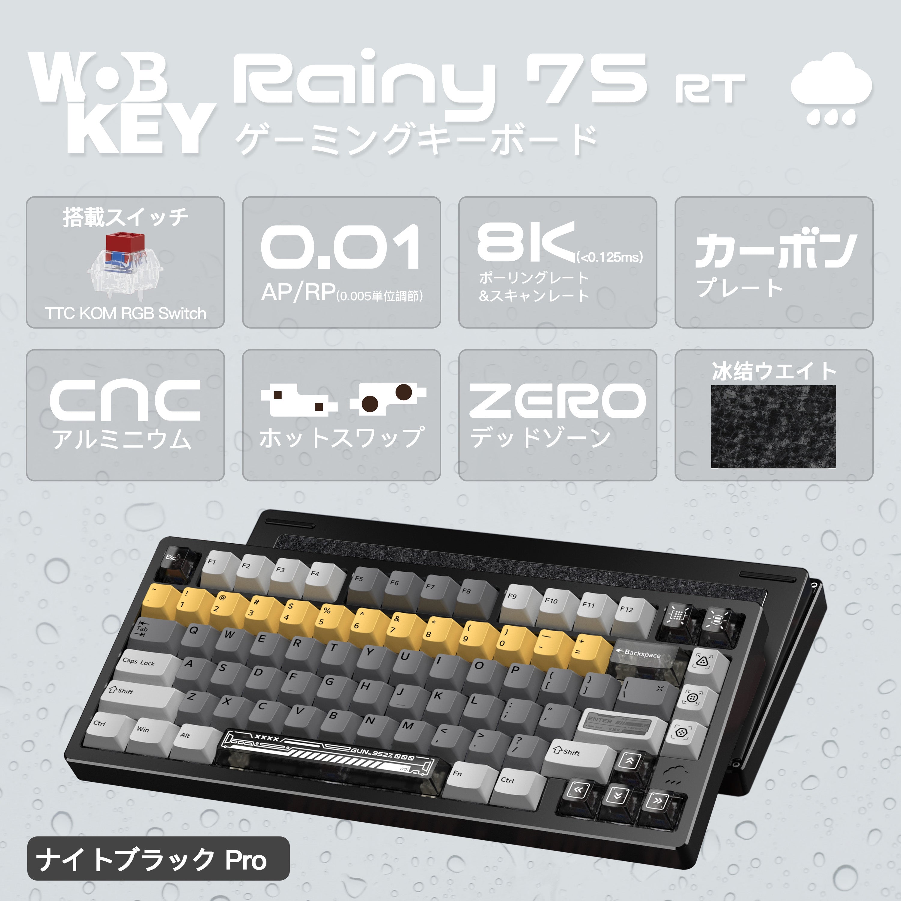 WOBKEY Rainy 75 RT (TTC KOM RGB Switch) [Gaming Keyboard]