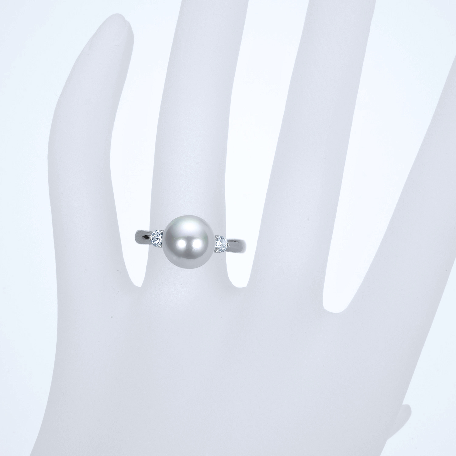 プラチナ 真多麻真珠 ダイヤモンド リング(指輪)（9.5ミリ以上