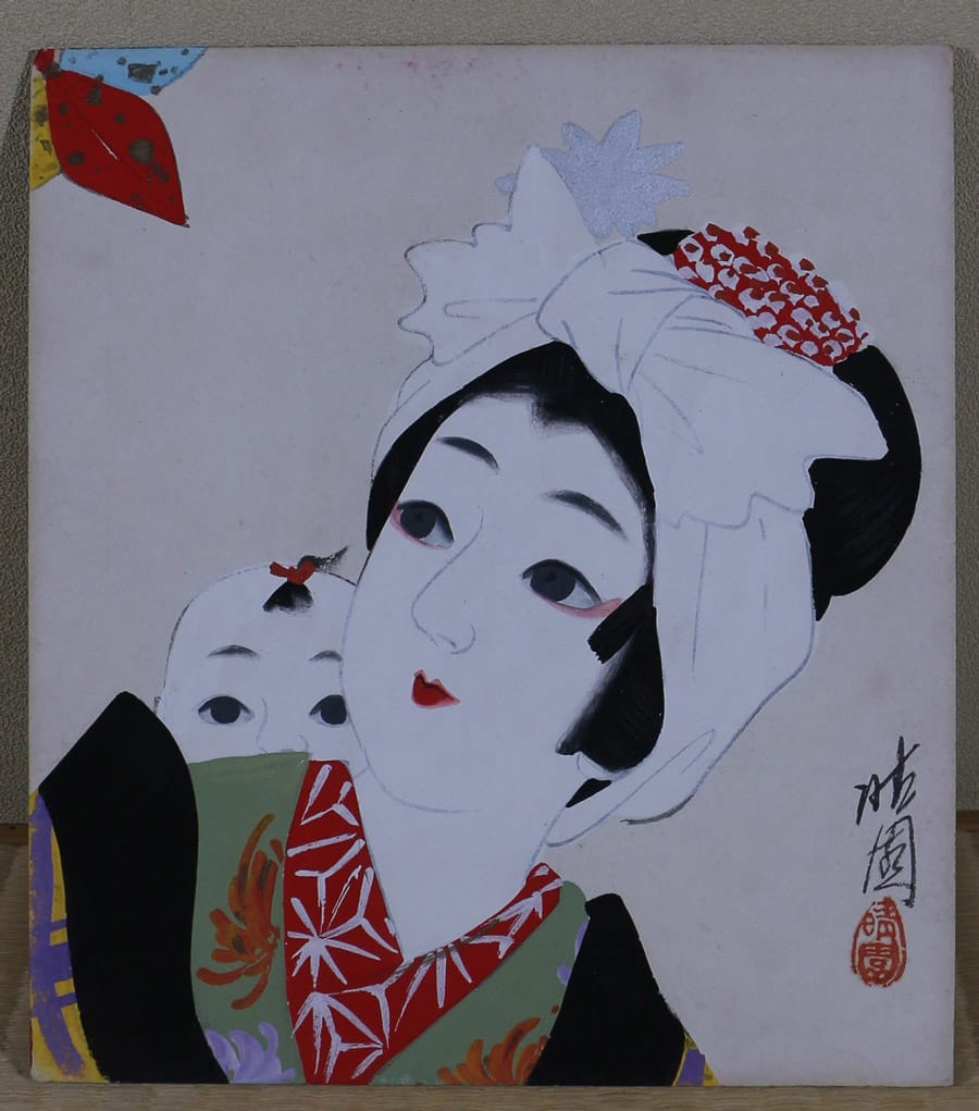 桜花小禽（色紙）｜新・古美術 高美堂（こうびどう）｜掛軸販売・通販