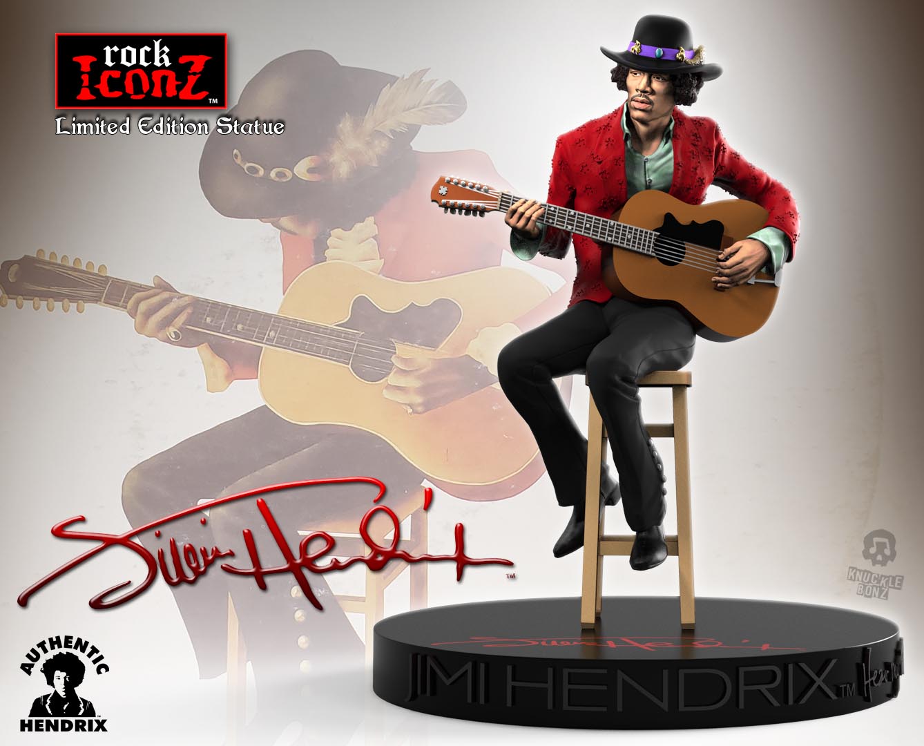 Jimi Hendrix II KnuckleBonz Statue