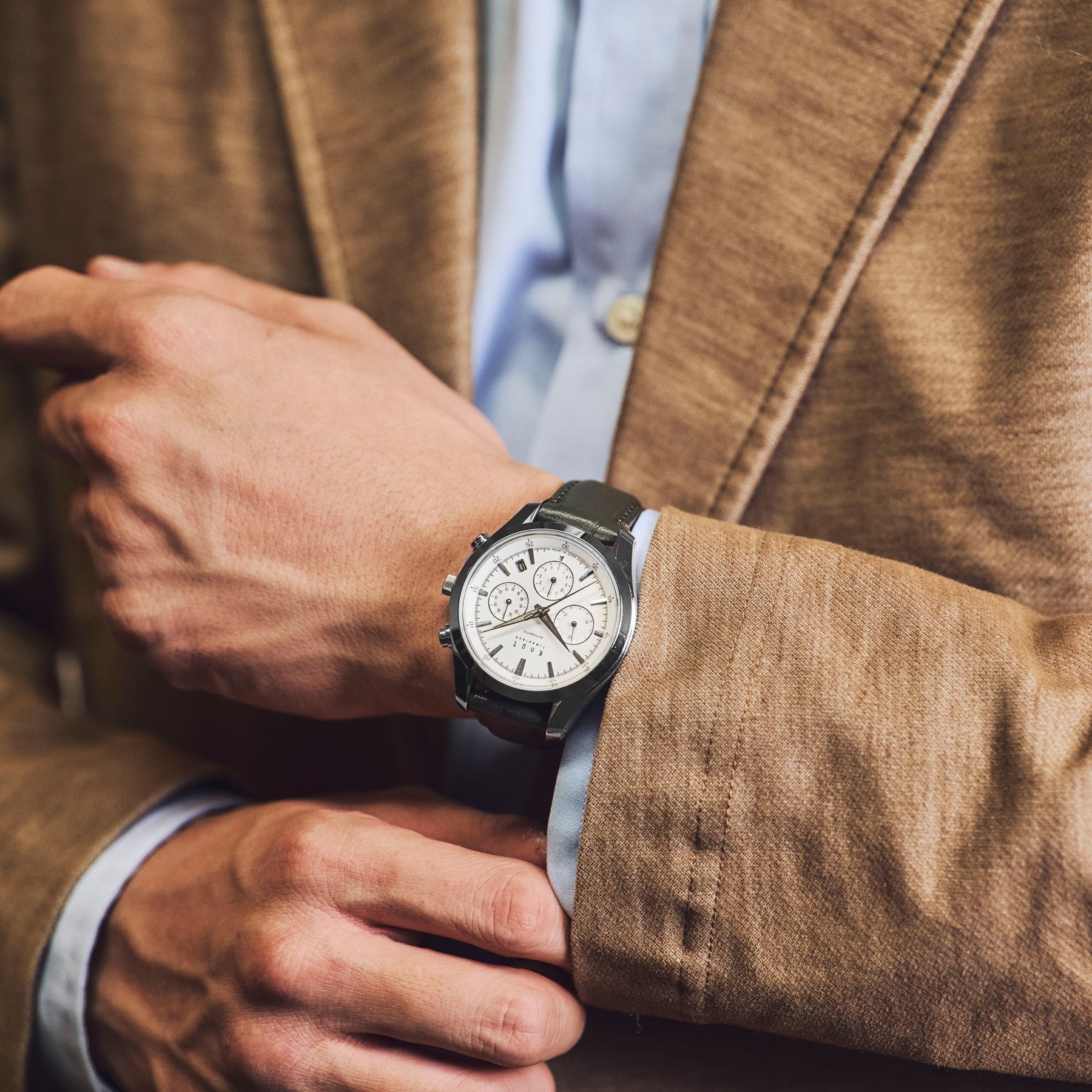 Knot ATC-40SVWH 機械式腕時計 メンズ 自動巻き ホワイト 日本製 40mm