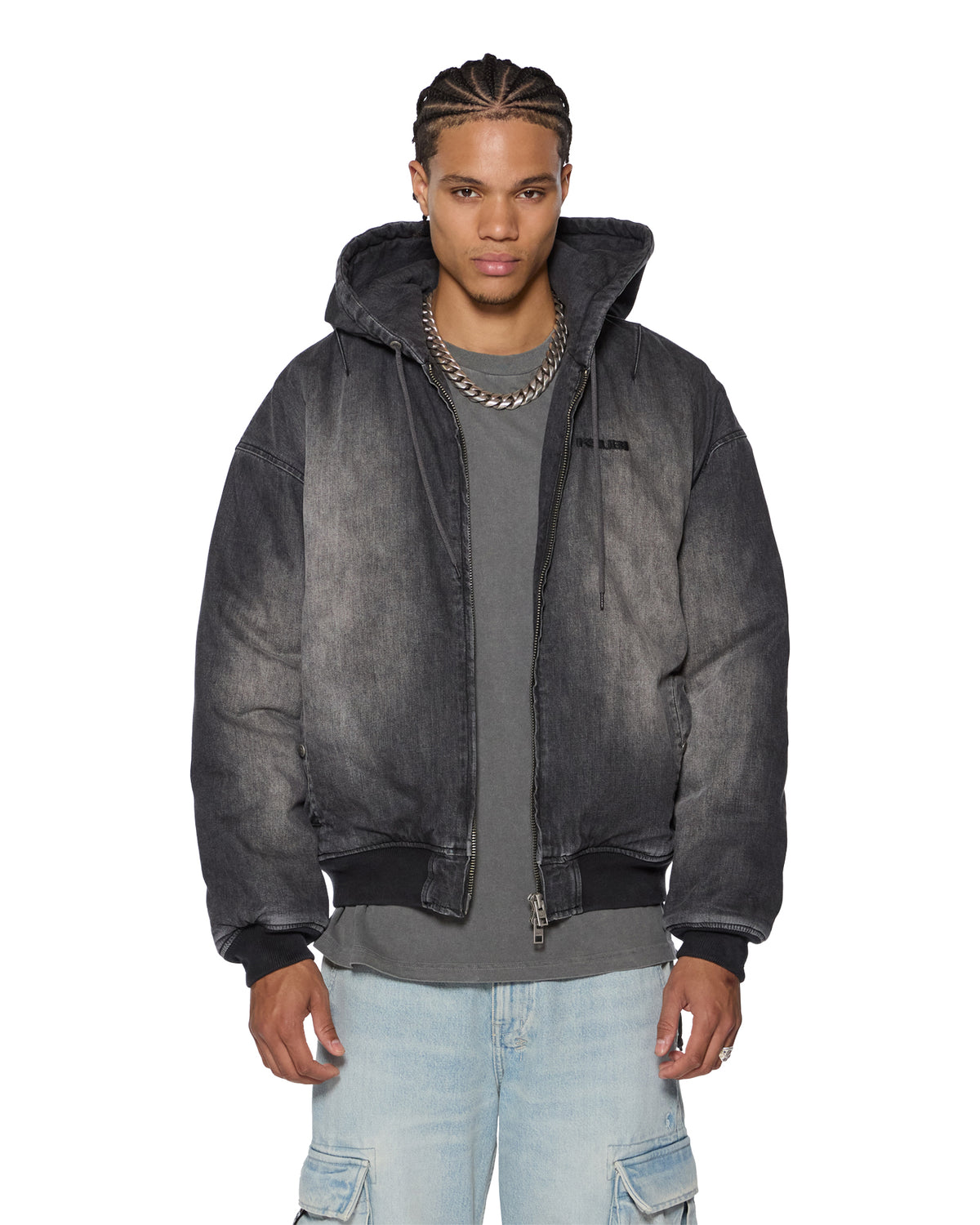 Mens Slouch Bomber Jacket Faded Black Jackets | Ksubi ++