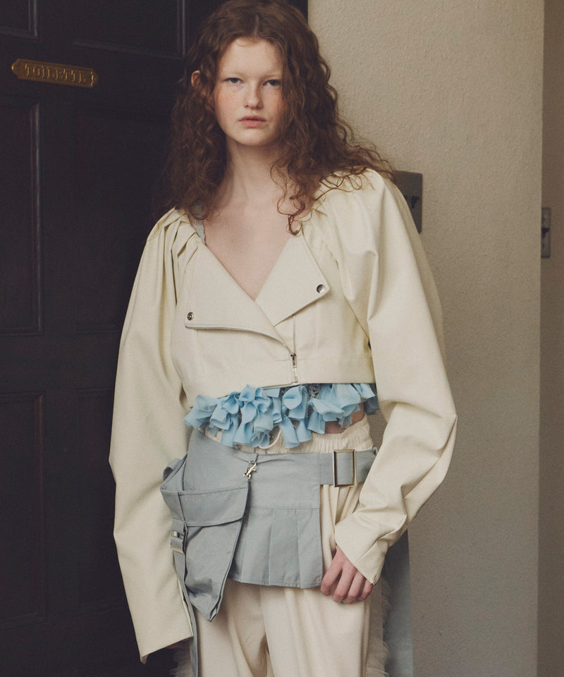 J1U by LA BELLE ETUDE】ハイスリーブレザージャケット – LA BELLE