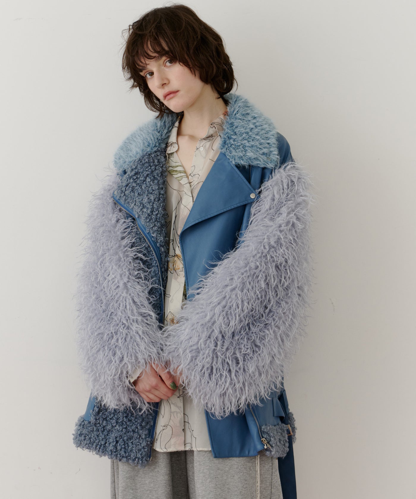 ボリュームファー×レザーBIGジャケットコート – LA BELLE ETUDE online