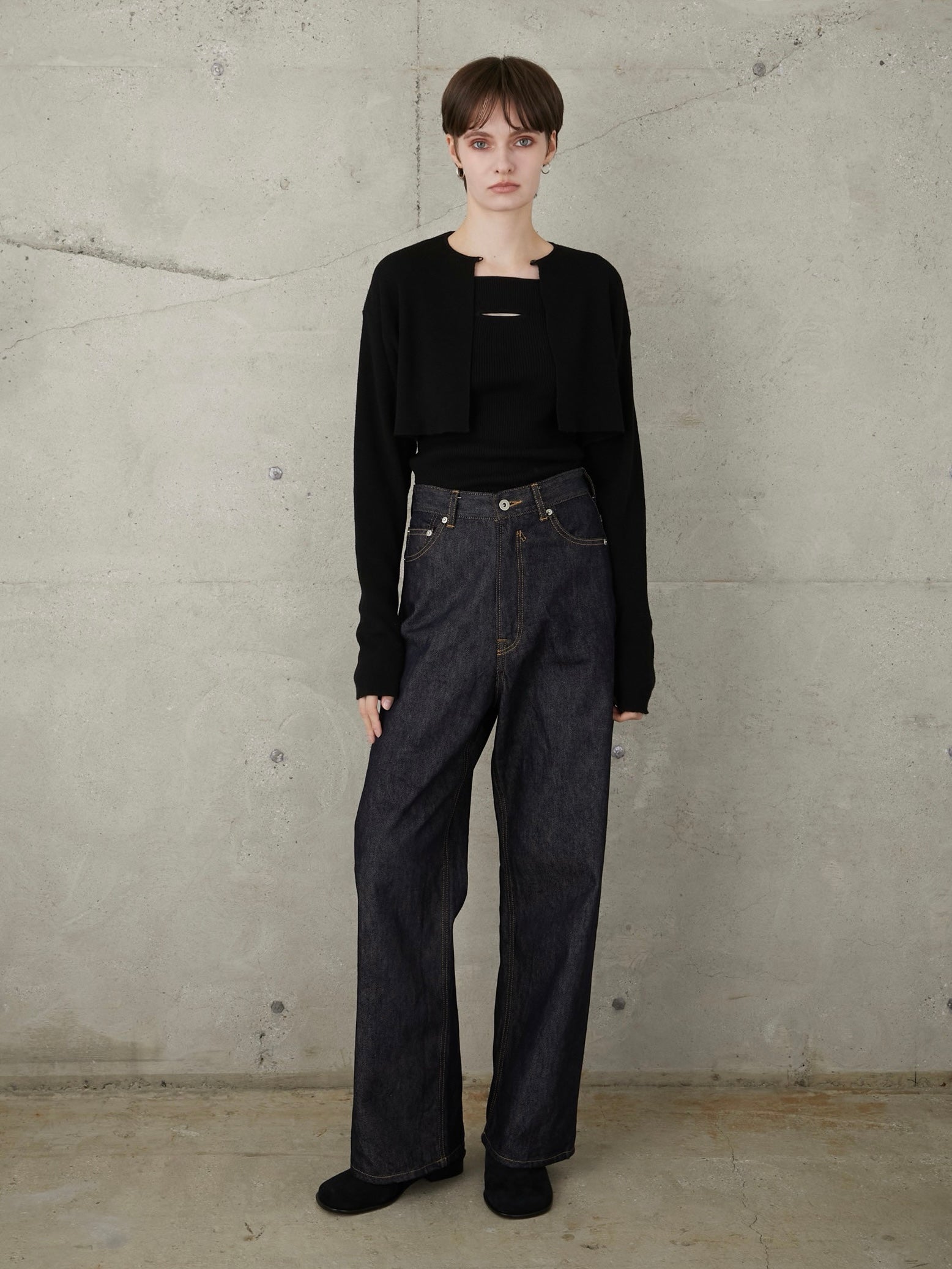 high waist straight denim pants – LA PEAU DE GEM