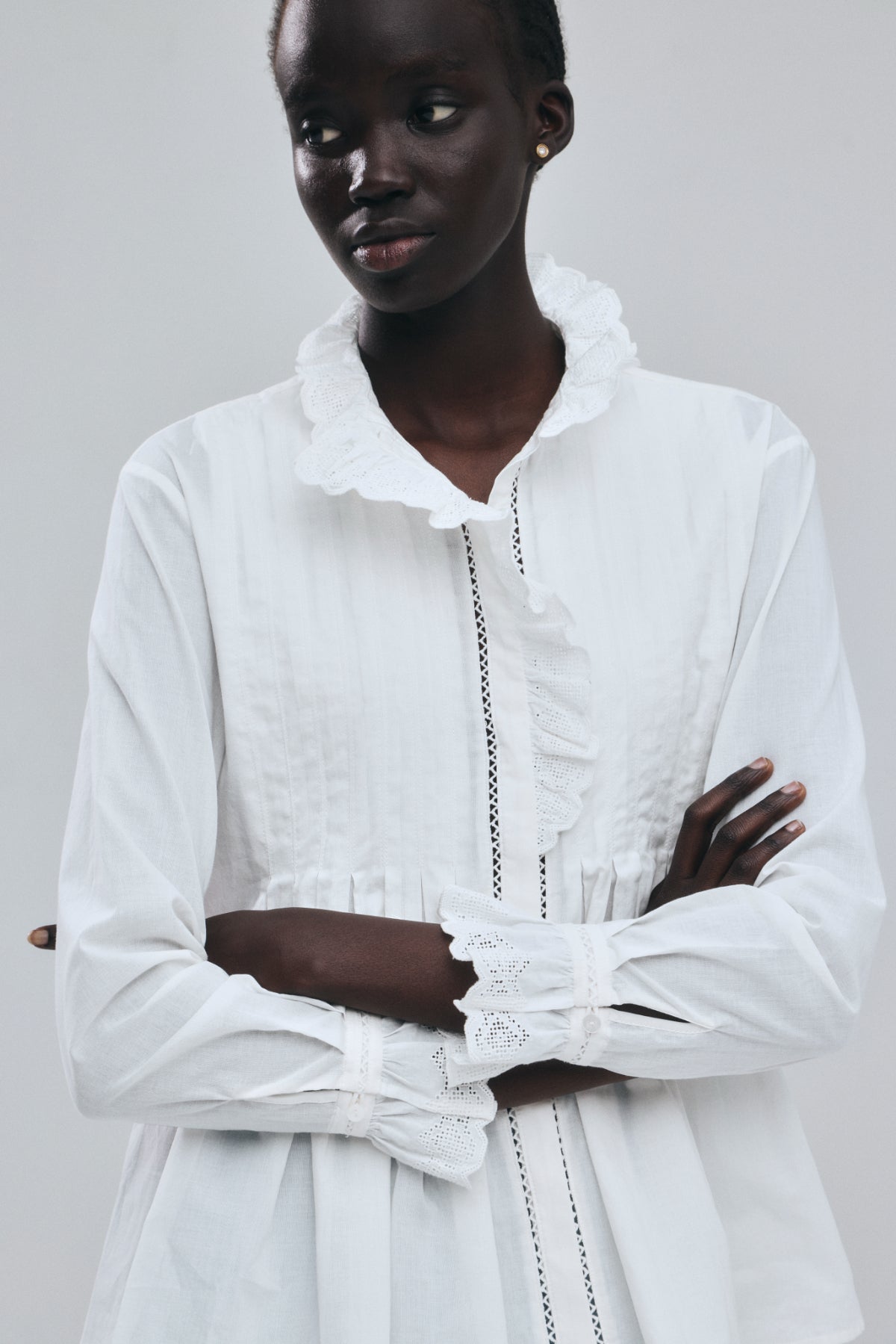 Geometric Lace Blouse – L'AUBE BLANC