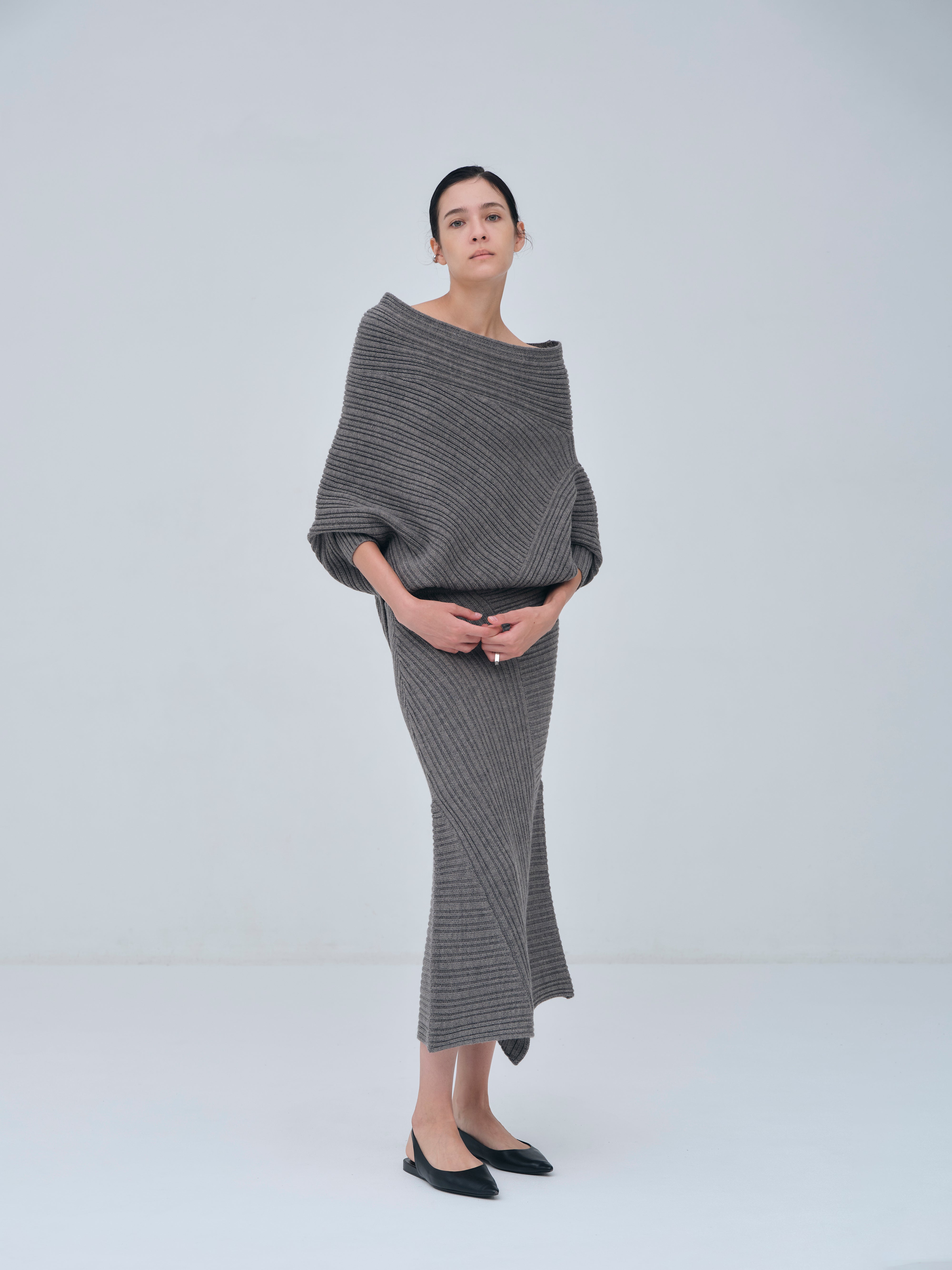 Panel Rib Wool Knit Tops – L'AUBE BLANC