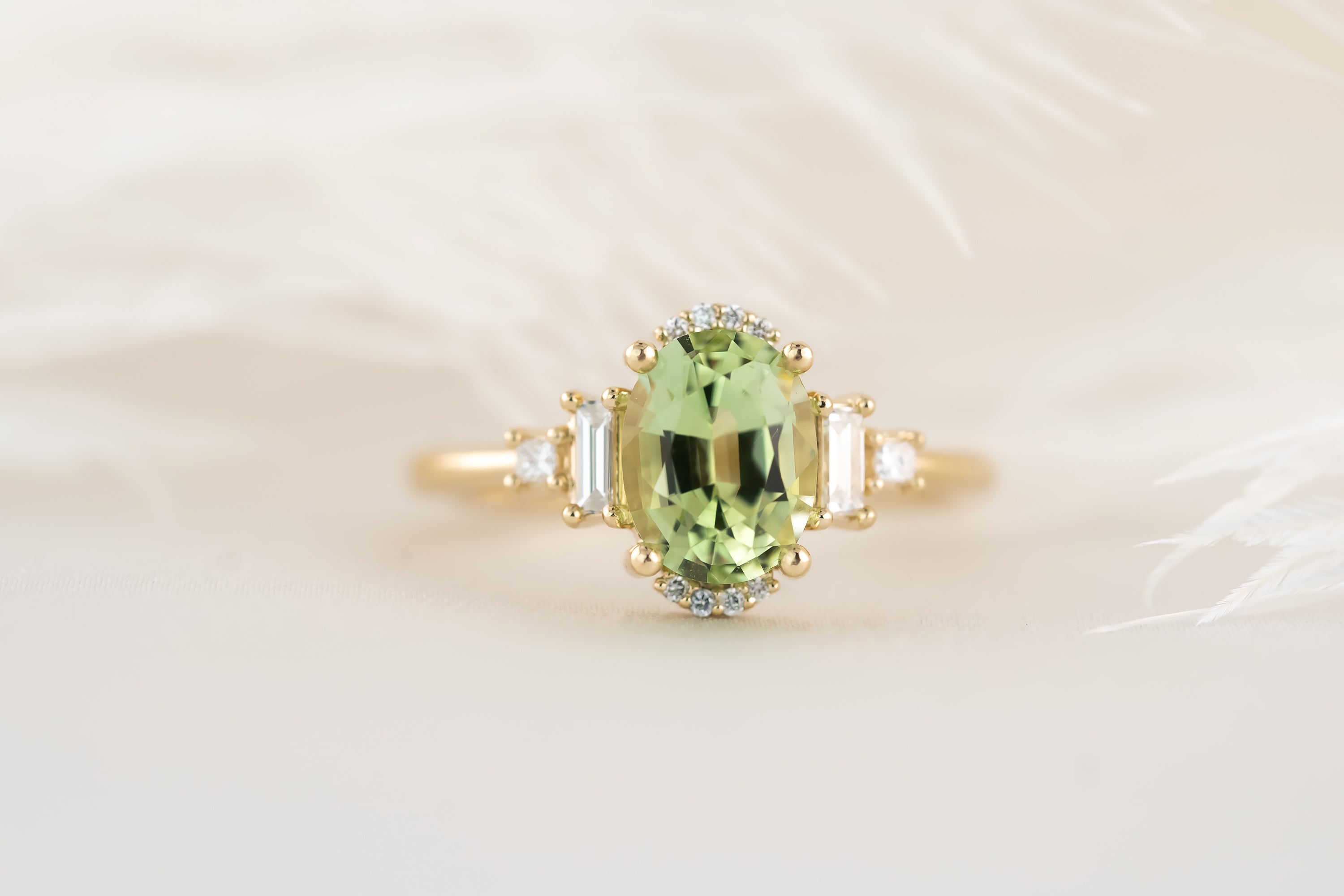 The Sura Ring - 1.64 CT Oval Mint Green Tourmaline – Lavender