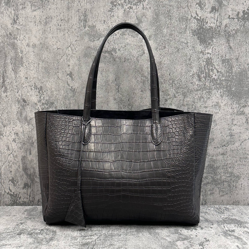 クロコダイル トートバッグ BILBAO - BLACK/ブラック – Le'sac