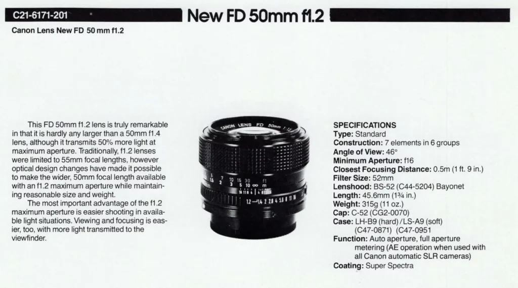 Canon nFD 50mm f1.2 Review - Lens Legend