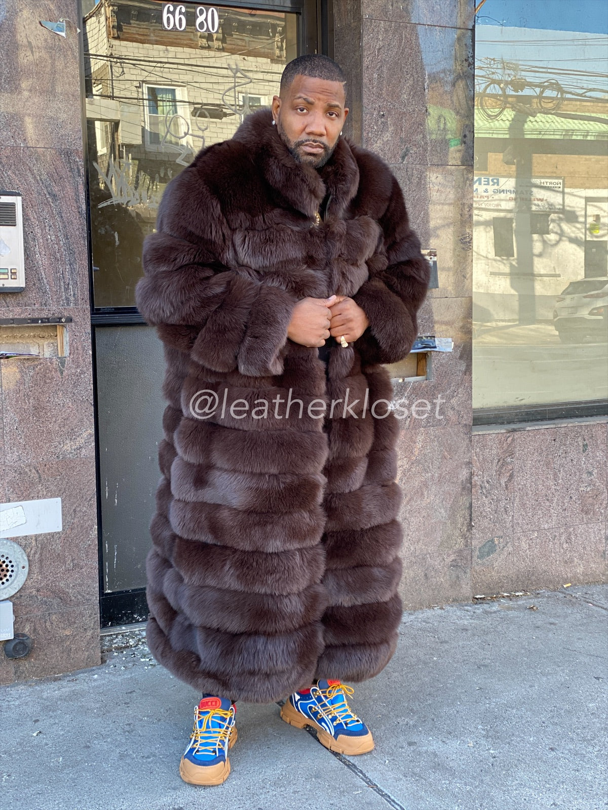 Men's Showstopper 3/4 Fox Fur Jacket Blue Fox – LeatherKloset