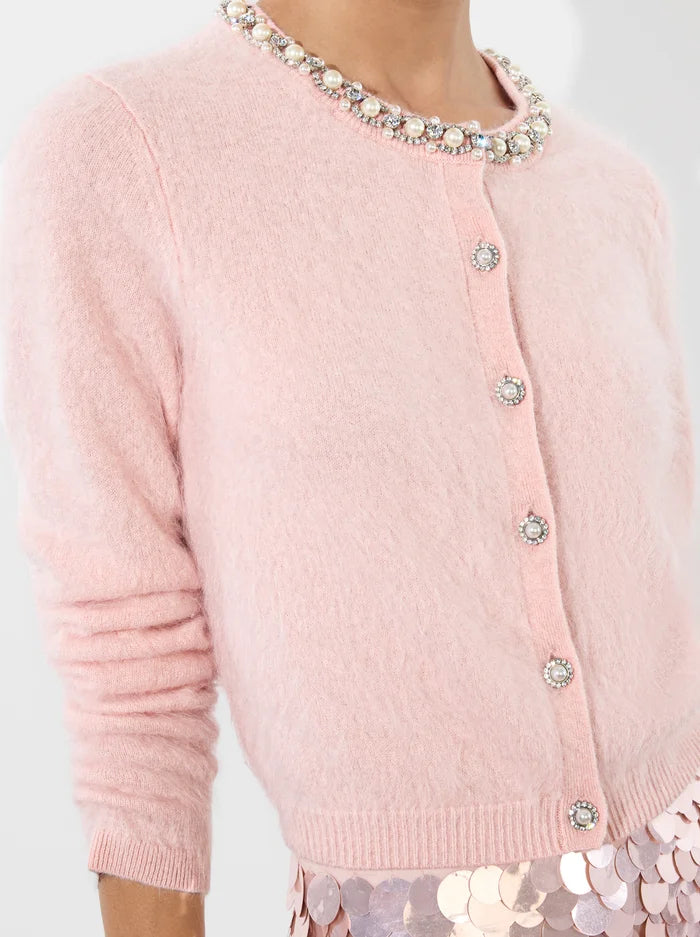 Alice + Olivia Dollie Cashmere Cardigan in Pearl Blush – Leigh's