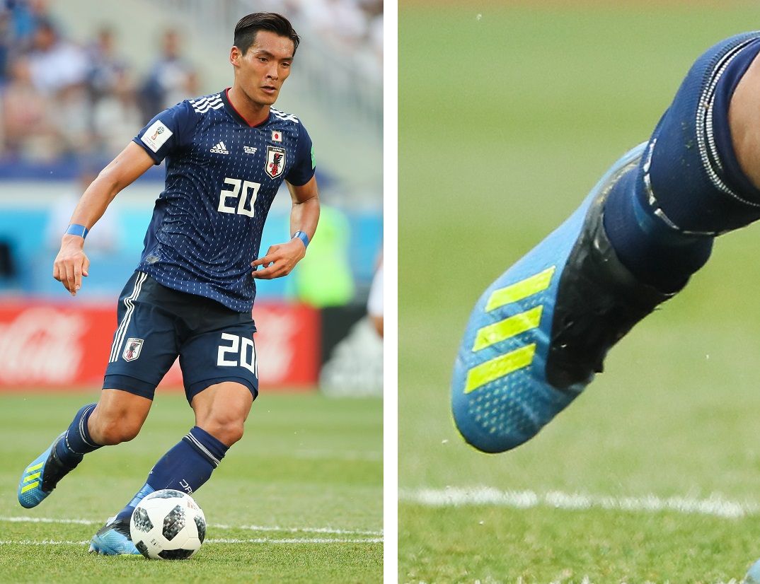 槙野智章がアディダス X18.1を槙野スタイル(左右色違い)で着用