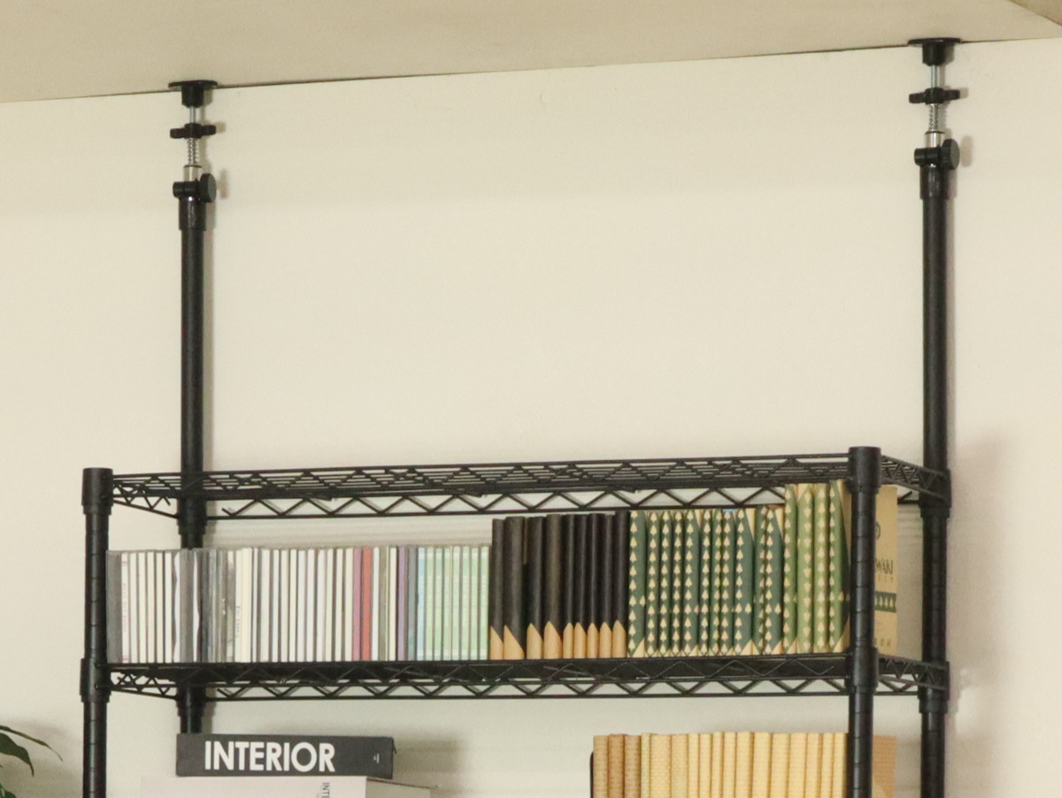 耐震設計！突っ張り式キッチンラックCentral☆アイアンラック