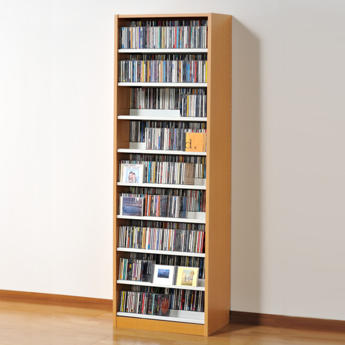 CDラック 幅59cm 9段 2列収納 奥深タイプ （ ラック 棚 収納