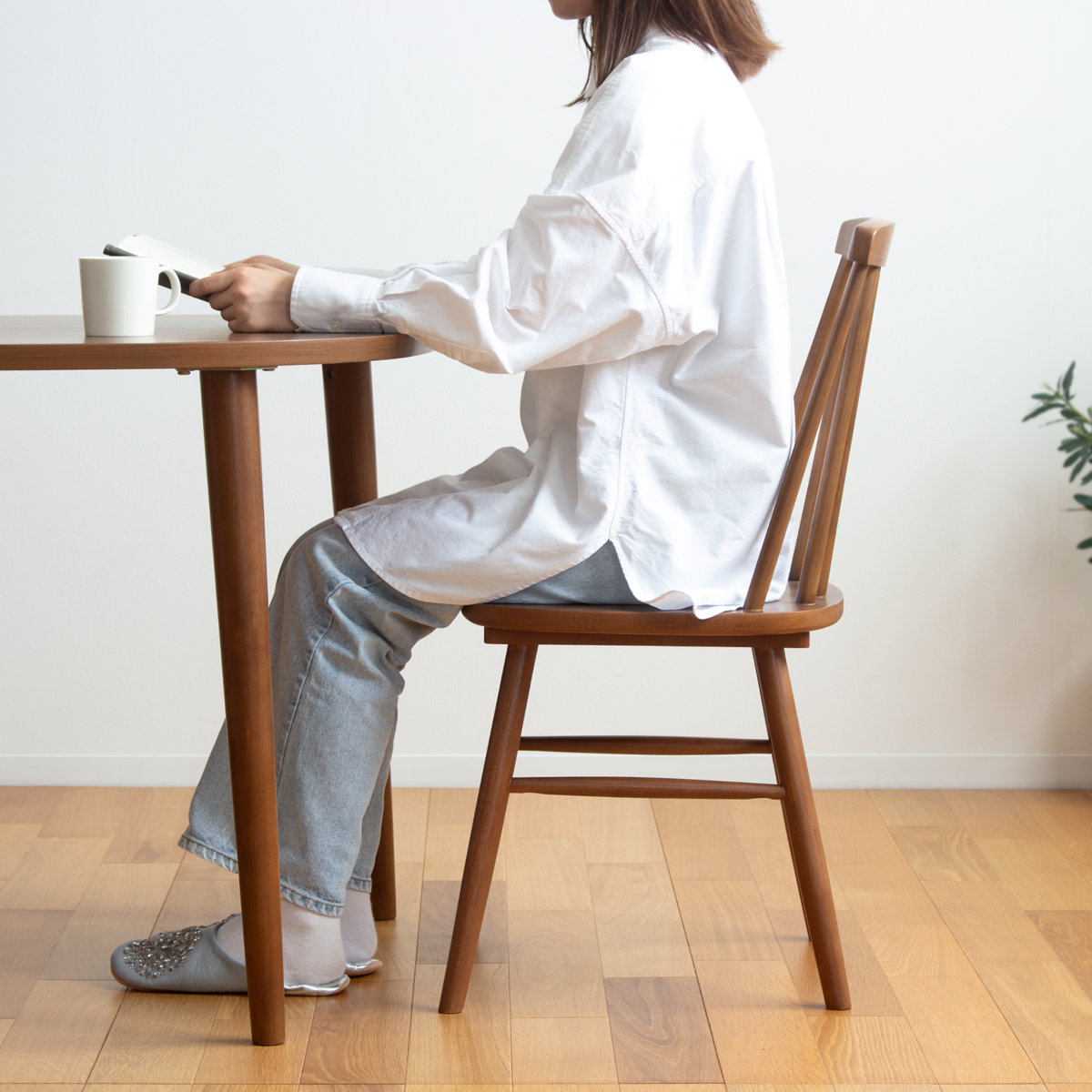 ダイニングチェア 座面高42cm 天然木 ウィンザーチェア （ 木製 椅子