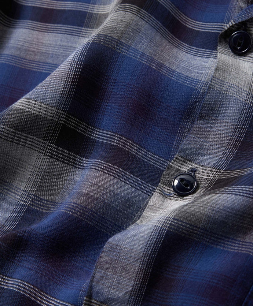 Rayon Check Open Shirt(L(MEN) Navy/ネイビー): gold